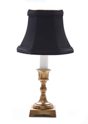 Eurocraft Antique Brass Square Candlestick Lamp-Black 